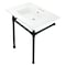 Fauceture KVPB31227W40 Dreyfuss 31" Console Sink W/SS Leg (4", 3 Hole), Wht/Blk KVPB31227W40 - alternate 1